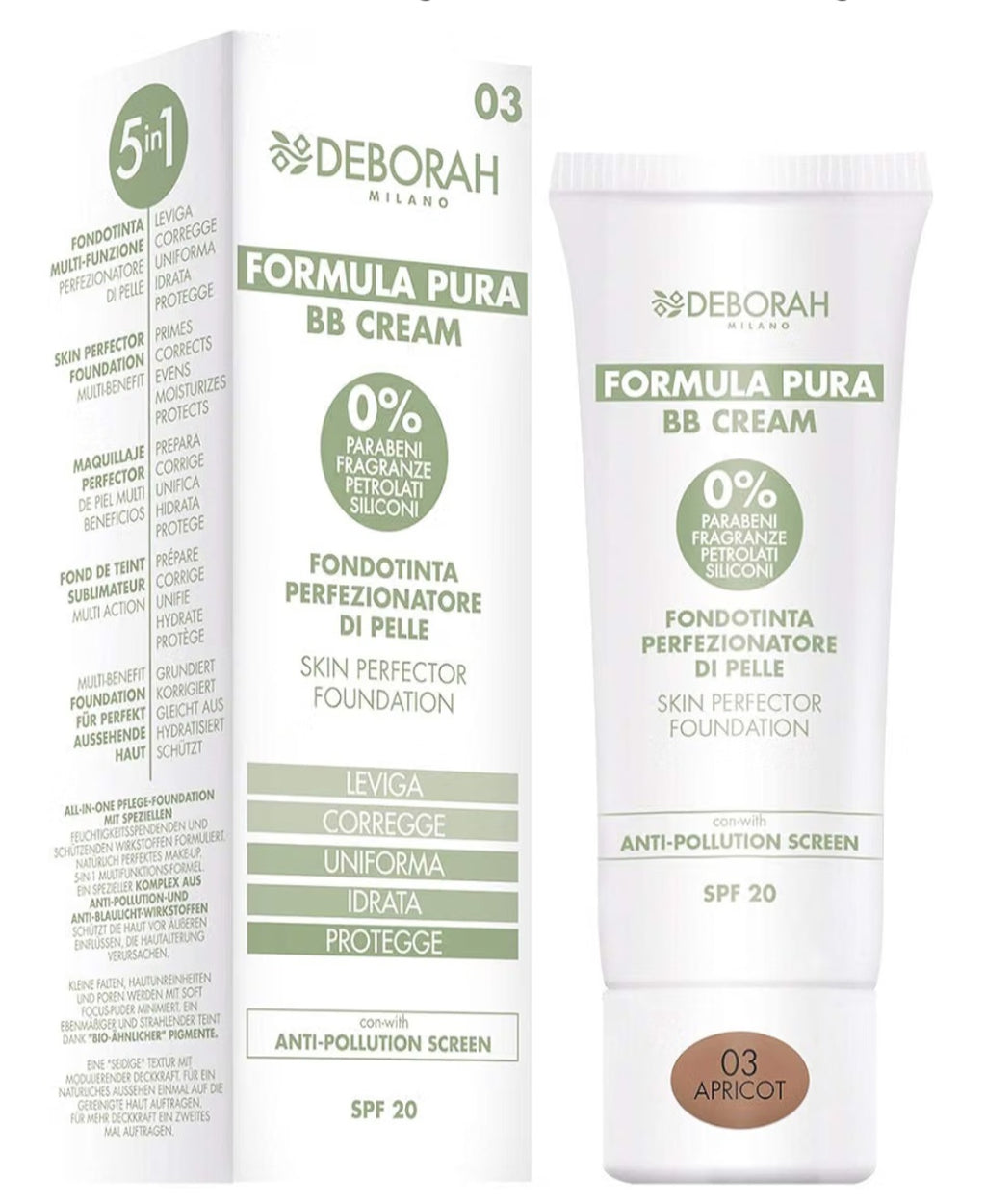 BB Cream Bio DEBORAH MILANO "Formula Pura 5 in 1 " 30ml