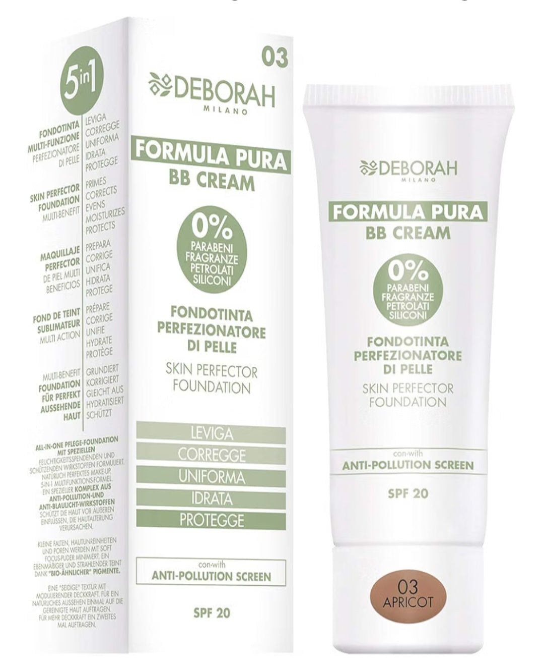 BB Cream Bio DEBORAH MILANO "Formula Pura 5 in 1 " 30ml