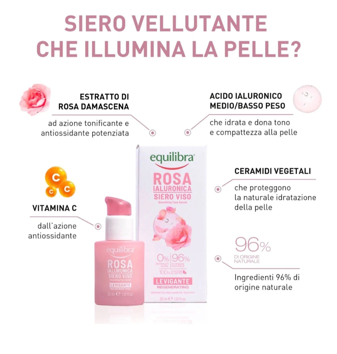 Equilibria Rosa Ialuronica Siero Viso Levigante