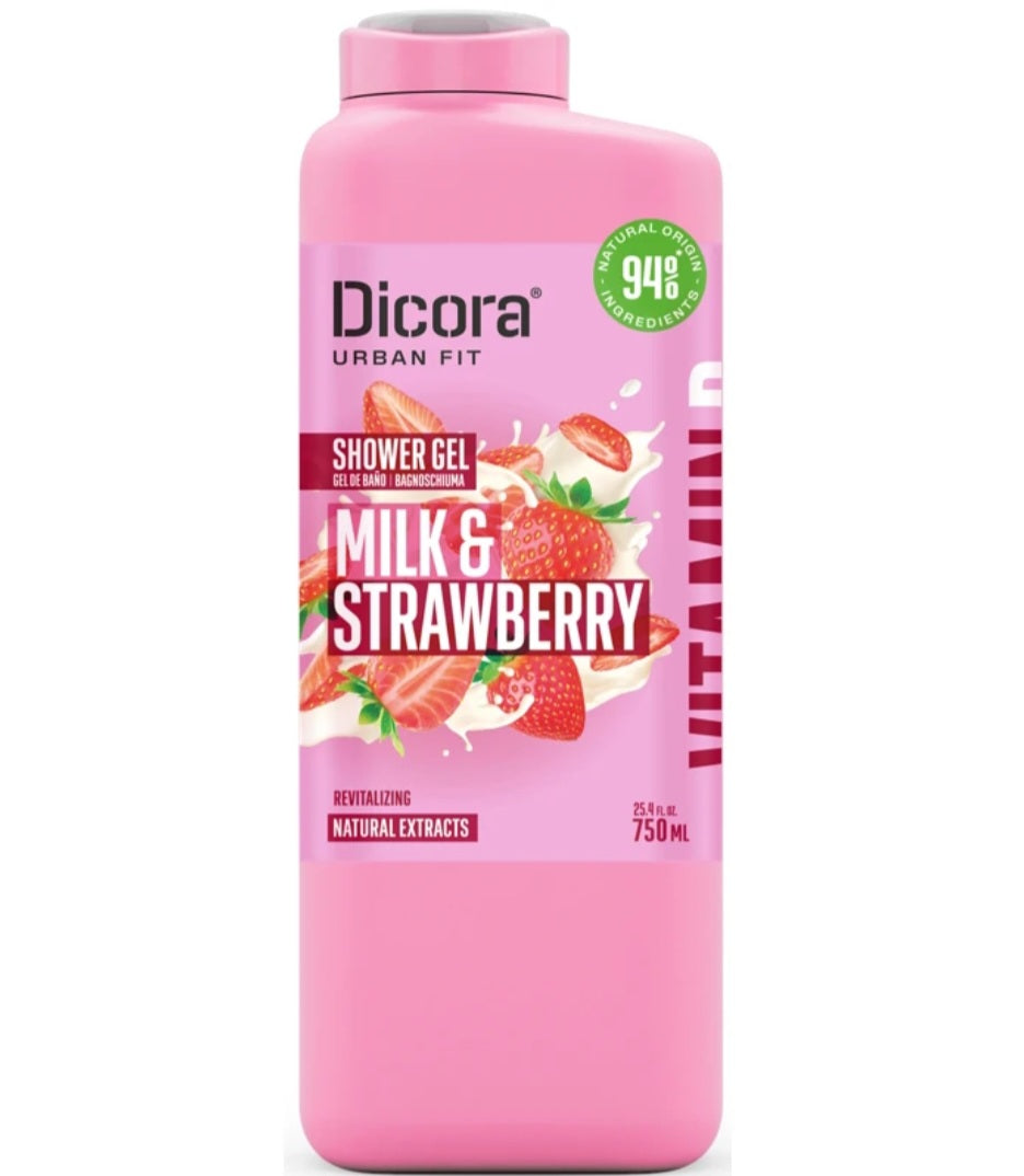 Bagnoschiuma DICORA Urban Fit "Milk & Strawberry" 750ml