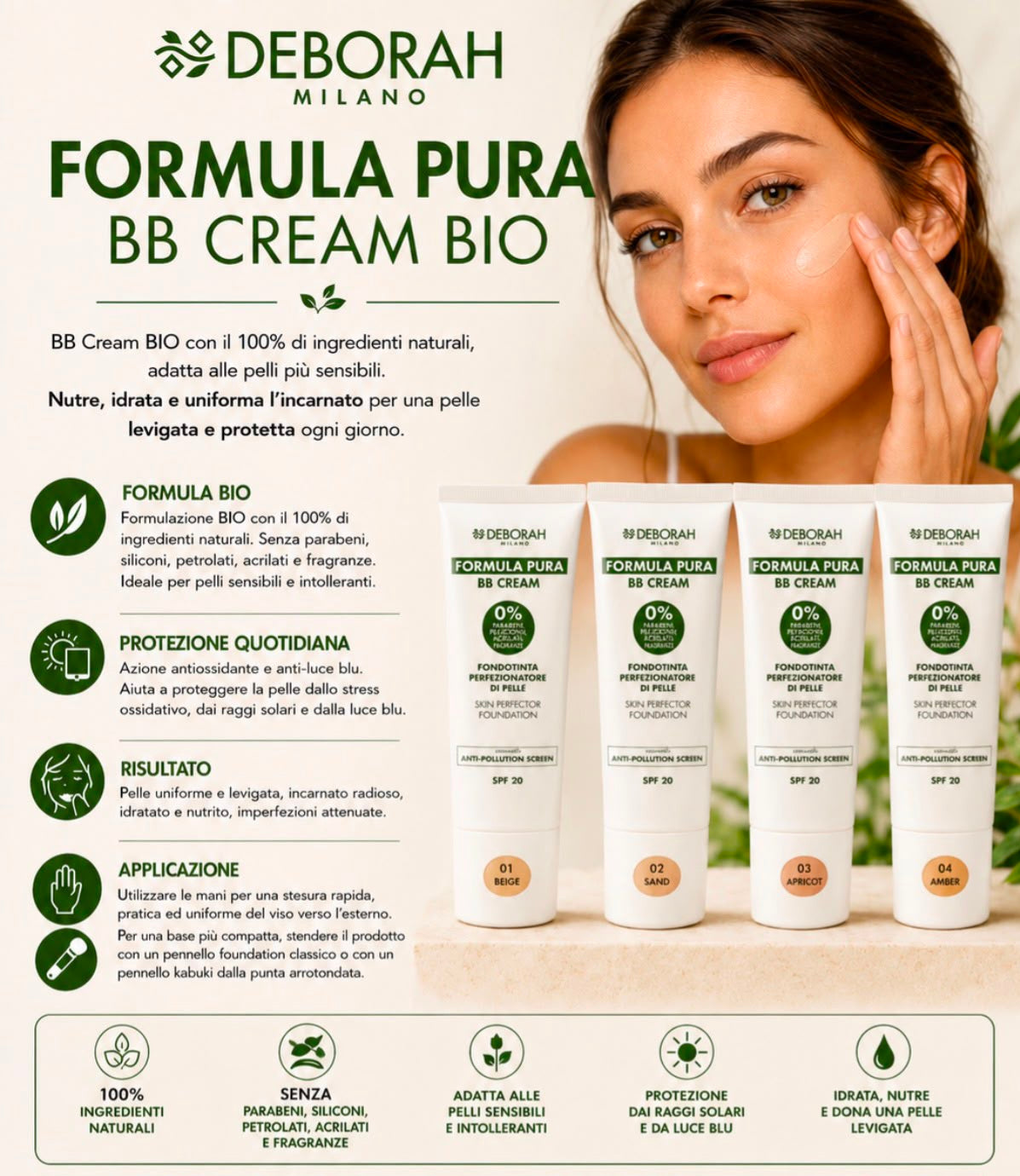 BB Cream Bio DEBORAH MILANO "Formula Pura 5 in 1 " 30ml