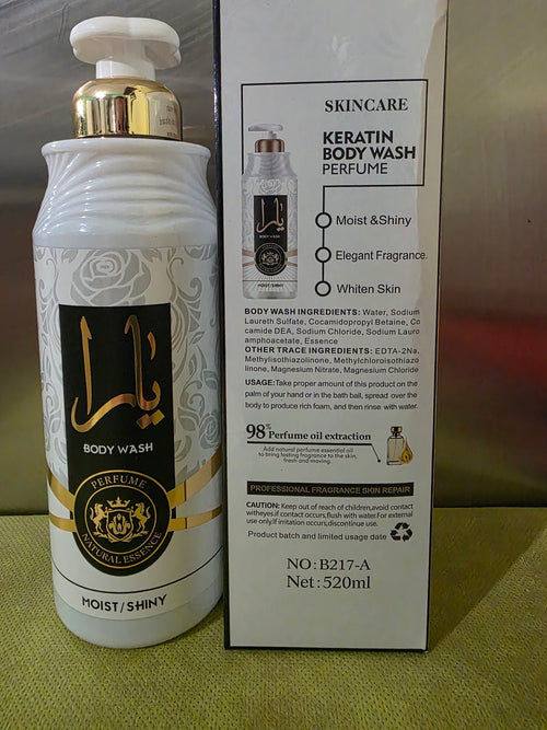 Bagnoschiuma D'DONNA profumato ispirato alla celebre fragranza araba Yara (nella versione bianca). 520ml