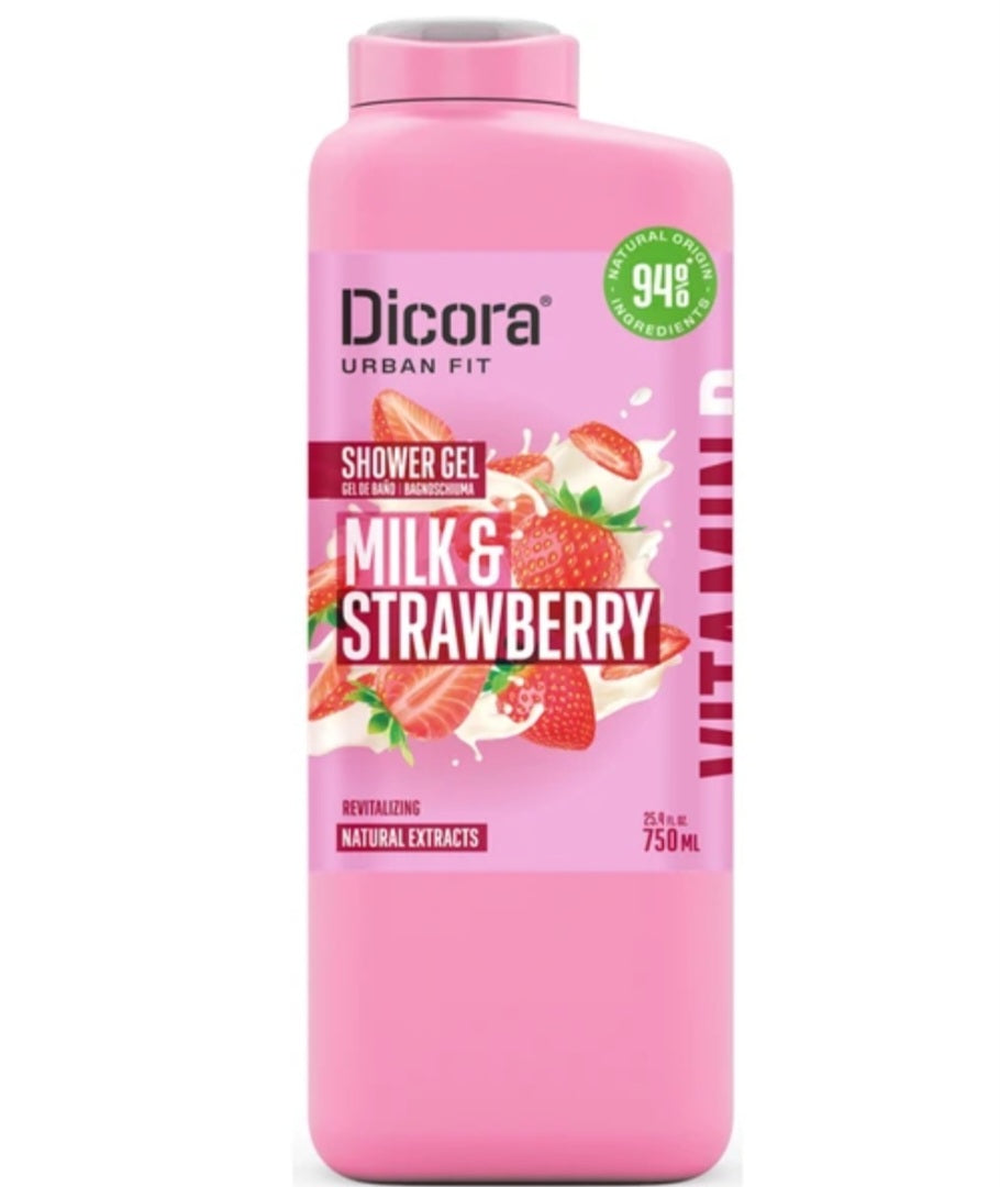Bagnoschiuma DICORA Urban Fit "Milk & Strawberry" 750ml