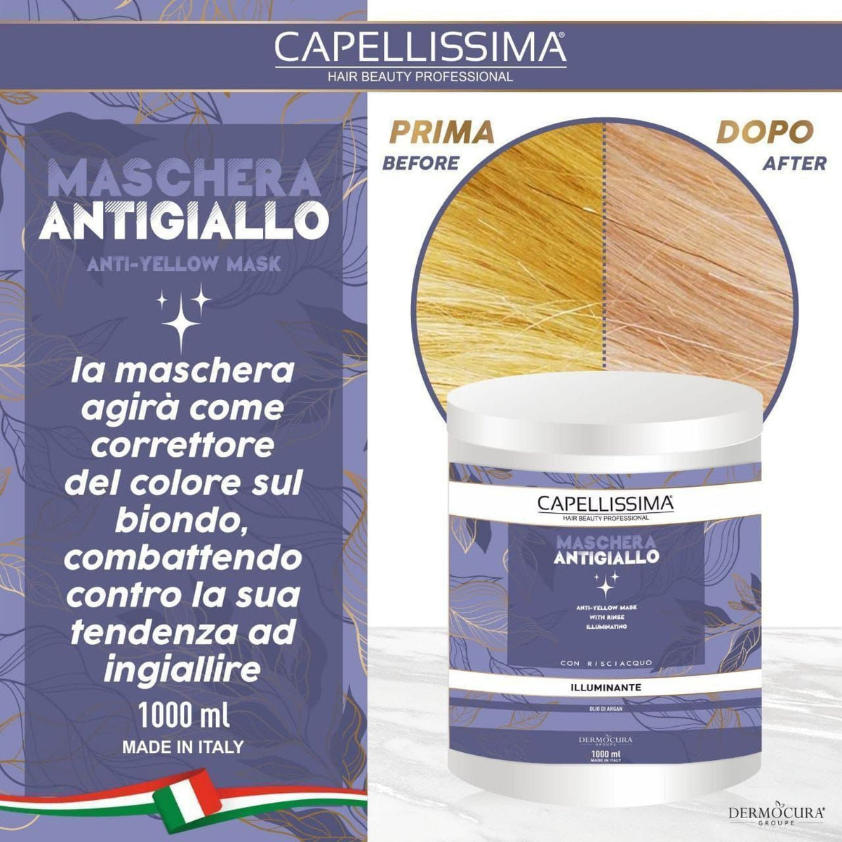 CAPELLISSIMA Maschera antigiallo professionale 1000ml