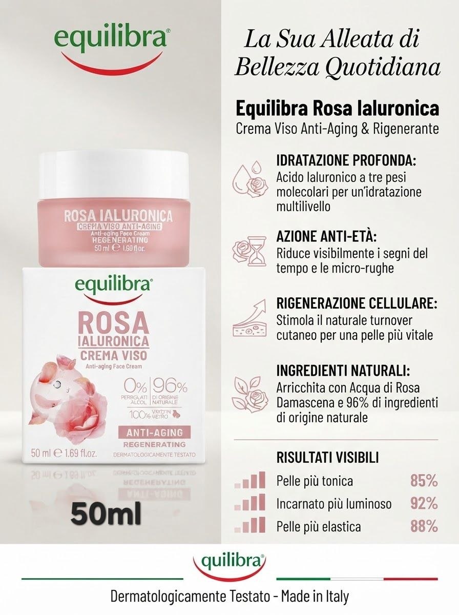 Equilibria Rosa Ialuronica Crema Viso Anti-aging