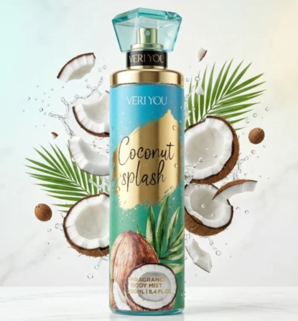 VERI YOU "Coconut Splash" Fragrance Body Mist ( Acqua Corpo ) 250 ml.